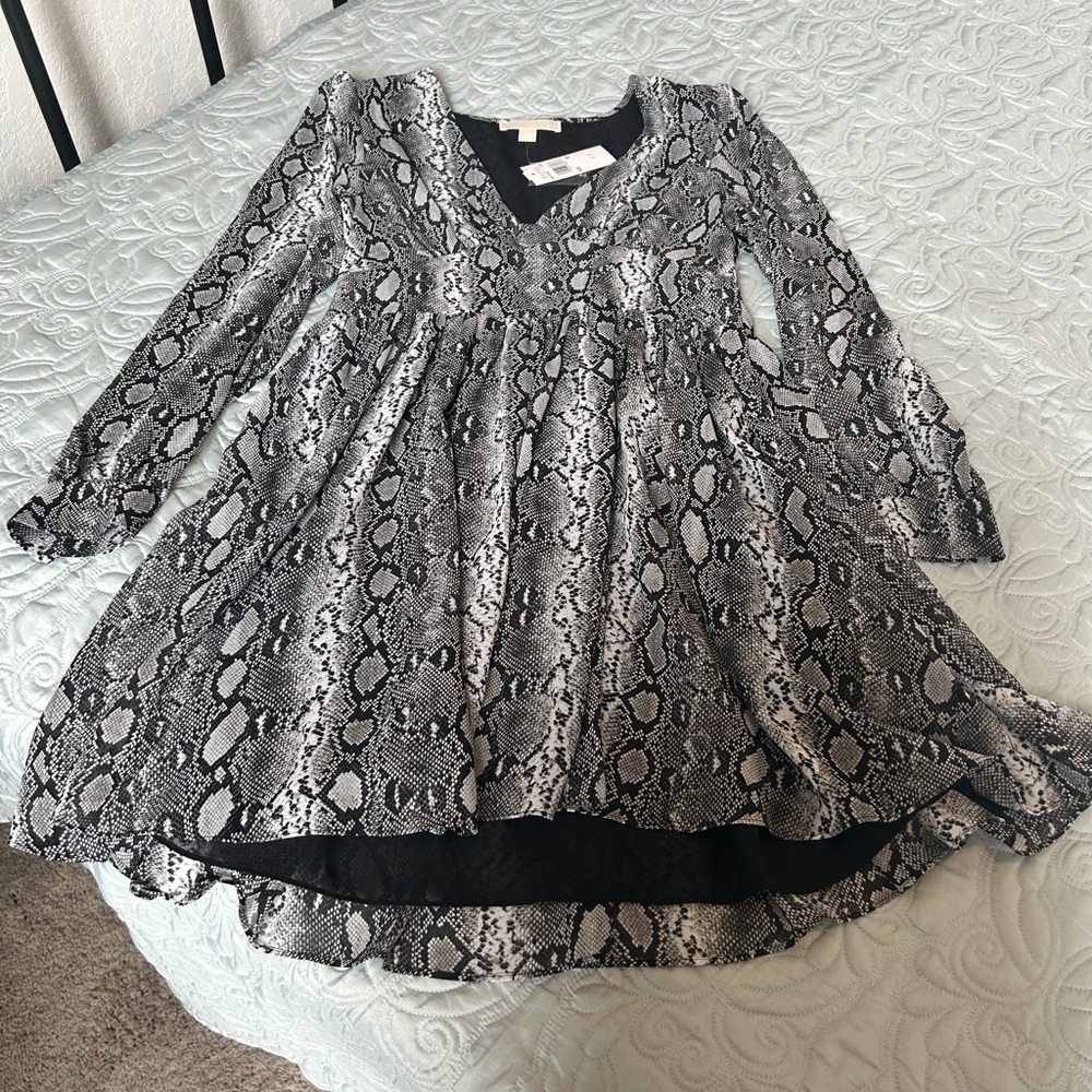 Michael Kors Monochrome Snakeskin Dress